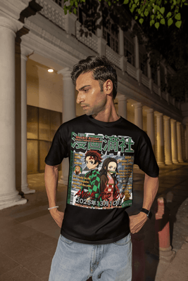 "Demon Slayer Tanjiro Nezuko Anime Graphic Tee" - Manga Drip Co.